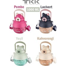 Mi-Ça Home Tkk VVA1000 ml Çift Kullanım Pipetli/rahat Içim Bpa Içermeyen Taşıma ve Boyun Askılı Tritan Su Matarası FFTKK1003-1000ML