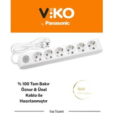 Viko Multi-Let 6'lı Anahtarlı 9 Metre Topraklı Çocuk Korumalı Kablolu Grup Priz