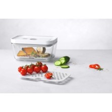 Mi-Ça Home Zwıllıng Fresh & Save Vakum Aksesuarları Seti Cam Kutular Için, M/l / 2-Parça