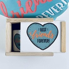 Mi-Ça Home Giftmoda Ahşap Kutusunda Best Friends Tasarım Kupa Bardak