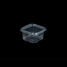 Mi-Ça Home Kullan At Plastik Kilitli Şeffaf Düz Kapaklı Gıda Sakalam Kabı Sızdırmaz Kap - 375 cc - 100 Adet