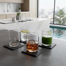 Mi-Ça Home Deconox 4'lü Borosilikat Cam Bardak Seti - 290 ml Isıya Dayanıklı Su, Meşrubat ve Kokteyl Bardağı - Kurşunsuz Ekolojik Ince Cam (4 Adet)