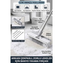 PremiumPort Çekpaslı Çok Amaçlı Yer ve Fayans Fırçası Halı Temizliği Için