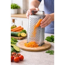 Mi-Ça Home Paslanmaz Çelik Kutu Rende, Çok Amaçlı 4 Yüzeyli Mutfak Rendesi, Peynir Sebze Meyve Için El Tipi Rende,çok Amaçlı Kutu Rende Paslanmaz Çelik, Peynir Patates Havuç Için 4 Taraflı Mutfak Rendesi