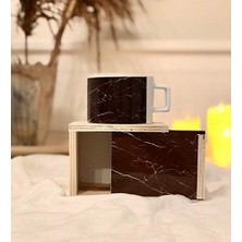 Mi-Ça Home Giftmoda Siyah Mermer Tasarımlı Kutulu Kupa