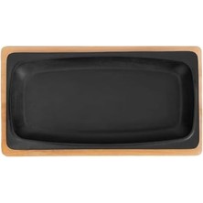 Mi-Ça Home Lava Döküm Servis Tabağı, 30X15 cm Ahşap Altlı - Lv As 172