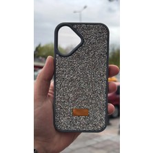 İzel Aksesuar Apple Iphone 16 Içi Kadife Taşlı Işıltılı Pırlanta Silikon Kapak Kılıf