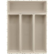 Mi-Ça Home Smartware 4'lü Ordina Çekmece Düzenleyici (Dikdörtgen) Latte