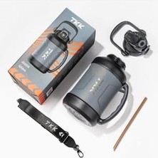 Mi-Ça Home Tkk Mega Boy 1650ML Pipetli/pipetsiz Kullanım Askılı Paslanmaz Çelik Termos Matara (Siyah)