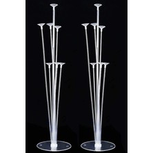 Mi-Ça Home 2 Adet Balon Süsleme Standı 7li Çubuklu Ikili Set Ayaklı Stand, 32434343434343434