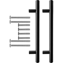 Mi-Ça Home Mutfak ve Banyo Dolabı Kapakları ve Çekmeceler Için Metal Kulp Paslanmaz Mobilya Dolap Kulbu 128MM Mat Siyah 2 Adet