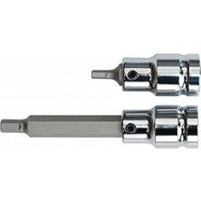 Mi-Ça Home Form M06 1/2" Sürücü Rıbe Soket Ucu (Değiştirilebilir Bit- Uzun Tip) - Gümüş