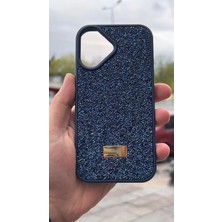 İzel Aksesuar Apple Iphone 16 Içi Kadife Taşlı Işıltılı Pırlanta Silikon Kapak Kılıf