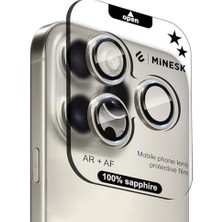 Daisy Home 15 Pro / 15 Pro Max ile Uyumlu Orijinal Safir Cam (%99.9 Saflıkta Gerçek Safir) Cihazın Kendi Lensleri ile Aynı Materyal Lens Koruyucu Kamera Camı (Titanyum)
