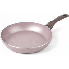 Mi-Ça Home Papilla Buz 24 cm Tava - Shadow Krem Kırçıl Granit Efektli Yanmaz Yapışmaz Günlük Kızartma ve Omlet Tavası