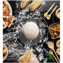 Mi-Ça Home 2'li Set Siyah 45X65 cm Silikon Hamur Açma Matı ve Pratik Ahşap Saplı Silindir Açıcı