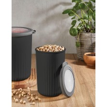 Mi-Ça Home Vip Ahmet Vakumlu Saklama Kabı Silindir, Siyah 1 Ltx6'lü