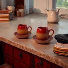 Mi-Ça Home Kalp Seramik Kahve Fincanı Seti 2'li