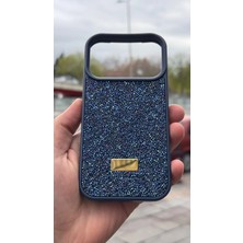 İzel Aksesuar Apple Iphone 17 Pro Içi Kadife Taşlı Işıltılı Pırlanta Silikon Kapak Kılıf