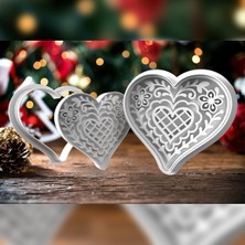 Mi-Ça Home Mizaku Desenli Kalp Şeklinde Kurabiye Kalıbı ve Kesici