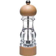 Mi-Ça Home Orret Home 2 Adet Ahşap Kapaklı Bambu ve Akasya Ağacı Şeffaf Akrilik Tuz ve Karabiber Baharat Öğütücü – Doğal Ahşap Tasarımıyla Şık ve Dayanıklı, Ayarlanabilir Seramik Değirmen (Bambu, 16 Cm)