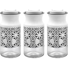 Mi-Ça Home Taç Vera 3 Prç Baharatlik Orta Beyaz/siyah