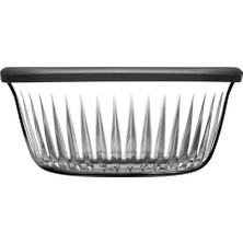 Mi-Ça Home Paşabahçe Frezya Saklama Kabı 330 cc A Damla Logo Kapak Plastik Gri 4 Ofset Hediyelik Kutu 24 Paşabahce