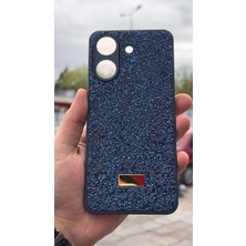 İzel Aksesuar Redmi 13C Içi Kadife Taşlı Işıltılı Pırlanta Silikon Kapak Kılıf