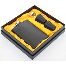 Cm Store Paslanmaz Çelik 2 Shot Bardaklı Matara Seti Siyah Renk