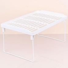 Mi-Ça Home Promosyonca Metal Ayaklı Mutfak Veya Banyo Rafı, Tezgah Üstü Organizer, Dolap Içi Raf Düzenleyici, Metal Ayak, Plastik Raf (Plastik Büyük)