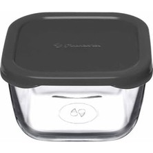 Mi-Ça Home Paşabahçe Snow Box Saklama Kabı 275 cc Plastik Gri Kapaklı - Dörtlü