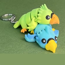 Brand House Papağan Anahtarlık 3D Flexi Çok Renkli Sevimli Çanta Süsü Bag Charm Hediyelik