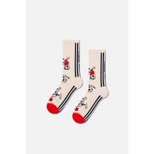 Happy Socks - Beyaz Dünya Kupası İngiltere Temalı Sneaker Çorap