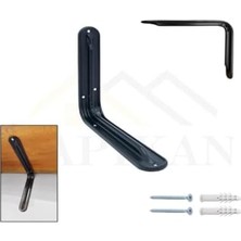 Mi-Ça Home Raf Altı Ayak Raf Tutucu L Demir 23 x 29 cm Siyah (2 Adet). Montaj Vida ve Dübelleri Hediye