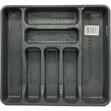 Mi-Ça Home 39X42,5X5 cm Çekmece Içi Jumbo Boy 7 Gözlü Kaşıklık Antrasit