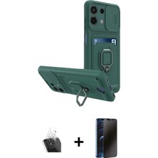Marsilyan™- Redmi Note 13 4g Kılıf Vadi Form Prime - Siyah 3D Antistatik Hayalet Cam Ekran Koruyucu + Şeffaf Kamera Lens Koruma Cam