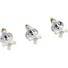 Mi-Ça Home S10-3300 Üç Saplı Porselen Çapraz Yeniden Inşa Seti, Parlak Krom