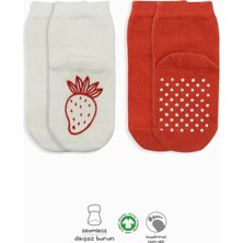 Vera Vtc 2'li Meyve Figürlü Kaymaz Soket Çorap 10105 Kırmızı Ekru 965874