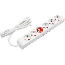 Cm Store 6lı - 2mt Uzatma Kablo - Topraklı Grup Priz (5067)