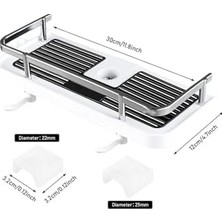 Daisy Home Banyo Rafı Tek Katlı Yapışkanlı Pratik Kurulumsuz Duvar Tipi Şampuan Sabun Organizeri