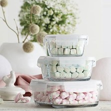 Daisy Home Fresco 3'lü Saklama Kabı Seti, Cam, 1150 cc