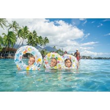 Daisy Home 59230 Sevimli Desenli Simit 51 Cm, Su Sporları, Plaj Malzemesi, Şişme Ürün, Yüzme Aksesuarı, Kamp, Dalış, Güvenlik