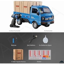 Daisy Home 2.4ghz Uzaktan Kumandalı Sesli Işıklı Şarjlı Buhar Atan Kapıları Açılan Rc Kamyonet Yük Taşıma Aracı (Mavi)