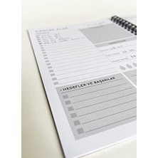 Daisy Home 120 Günlük Tarihsiz Spiralli Planlayıcı - A5 Boyutu, 60 Yaprak (120 Sayfa), 90 Gr. Ivory Kağıt (Siyah Kapak)