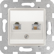 Daisy Home Sedef Beyaz Ikili Nümeris Cat3 Mekanizma ve Kapak