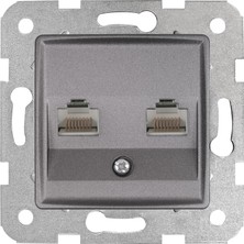 Daisy Home Granit Grisi Ikili Data Cat6 Mekanizma ve Kapak