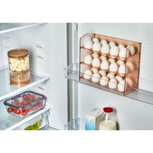 Daisy Home Katlı Yumurtalık 3 Raflı Yumurta Organizeri Şefaf Bakır VP-081,