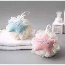 Daisy Home 2 Adet Sevimli Yıldız Desenli Ponponlu Banyo Lifi, Çiftler Için Özel Renkli Banyo Lifi