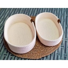 Daisy Home 2'li Ev Hasır Sepet Jüt Kordon Ip Örme Dikiş Çok Amaçlı Havlu Düzenleyici Organizer