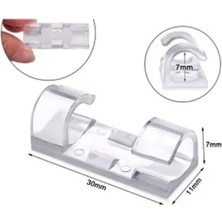 Daisy Home Kablo Sabitleyici ve Düzenleyici Klips 20 Adet, Yapışkanlı Kablo Tutucu Klips, Duvar, Cam ve Fayansa Uygun Kablo Sabitleyici